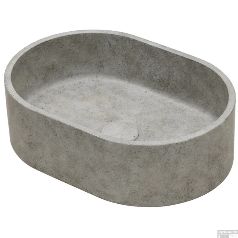 Waskom Ideavit Idea.Rock 40x28x12 cm Ovaal Beton Licht Grijs Bestseller