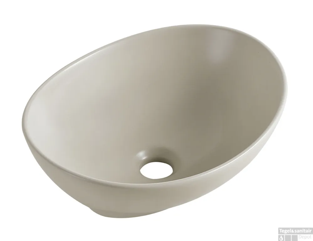 Waskom BWS Paro Ovaal 40x33x14,5 cm Keramiek Beige Superprijs