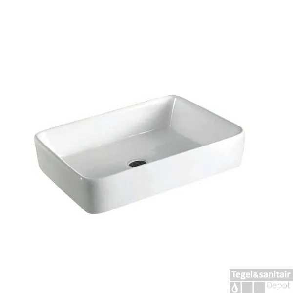 Opbouw Wastafel Best Design Vlak 60x40x11 cm Keramiek Wit Flitsaanbieding