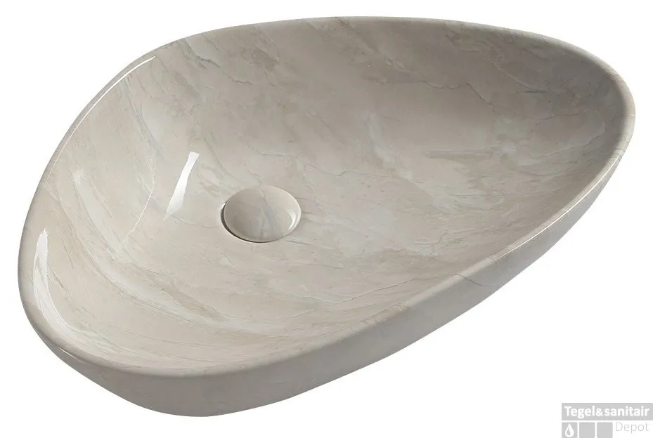 Keramische Opbouw Waskom Sapho Dalma 58,5x39 cm Beige Premium