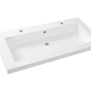 Populair Wastafel Wiesbaden Vision 100x46 Wit (2 kraangaten)
