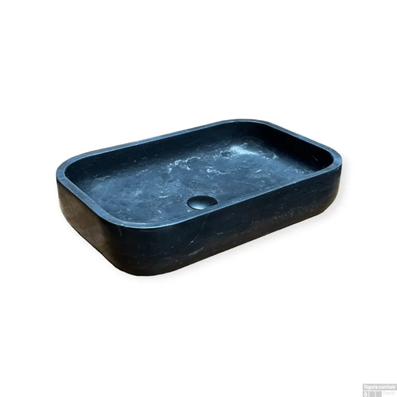Betrouwbaar Waskom Casajoy Bold 55x36x12cm Natuursteen Rechthoek
