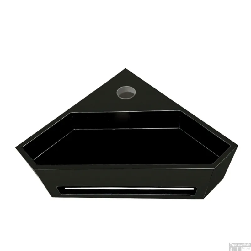 Hoekfontein Wiesbaden Julia 35x35x20cm Solid Surface Mat Zwart Goedkoop