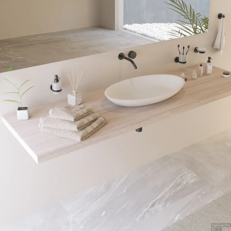 Tijdelijk Beschikbaar Opbouw Waskom Ideavit Solidjazz 70x40x9 cm Solid Surface Mat Wit