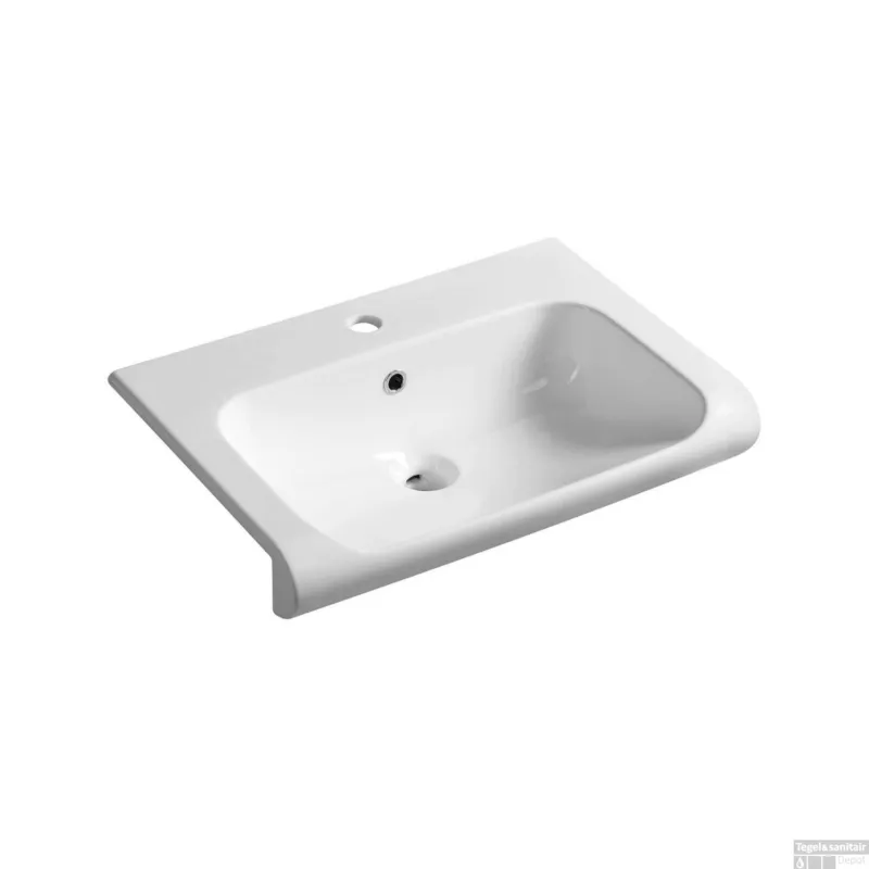 Superprijs Wastafel Semi Inbouw Sapho Inka Rechthoekig 60x40 cm Keramiek Wit