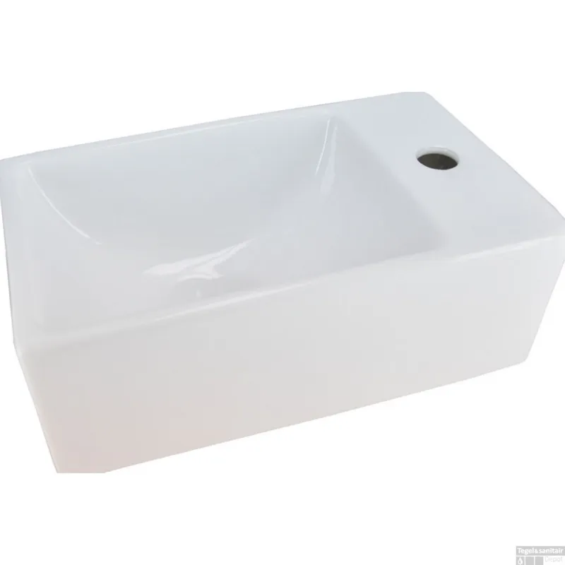 Fontein Rhea Mini XXS 30,5x18x11cm wit (kraangat rechts) Koop Online