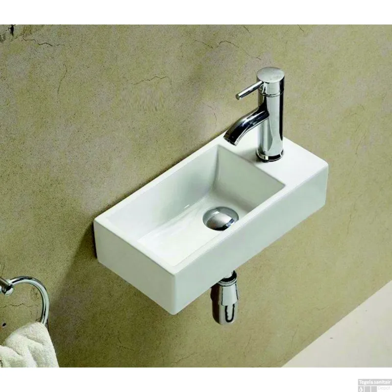 Rechtstreeks Van De Fabrikant Fontein Sanilux Pax 40.5x20x10.5cm Keramiek Wit (Kraangat Rechts)