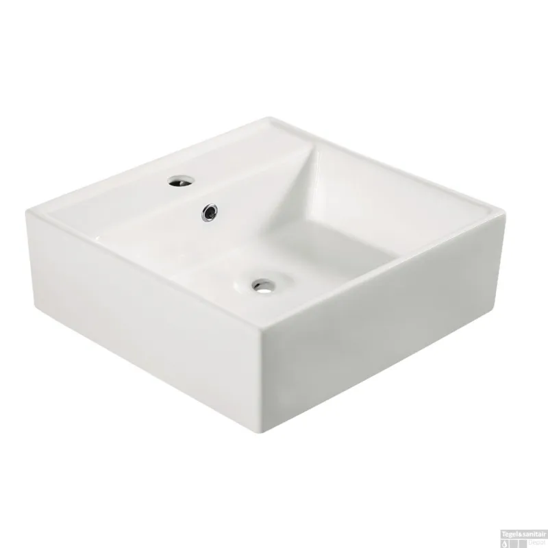 BWS Wastafel Freya Keramiek 46x46x16.5 cm Wit Korting