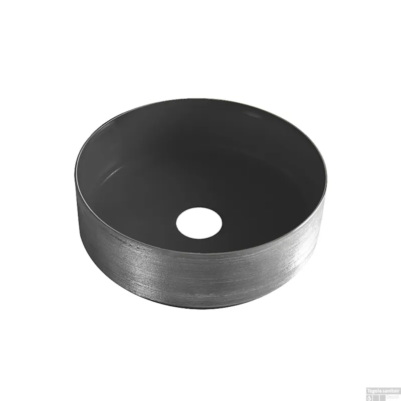 Waskom BWS Dink 36x36 Cm Rond Gunmetal / Mat Zwart Hoge Kwaliteit