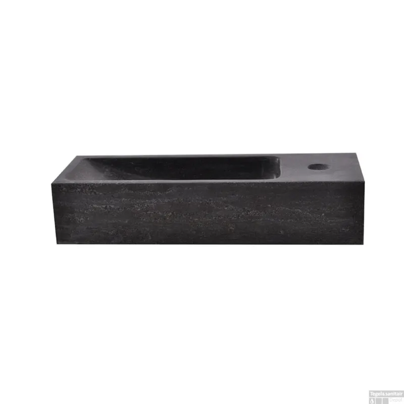 Nu Kopen BWS Hardsteen Fontein Zwart Smal 38x14x8 cm (Kraangat Rechts)