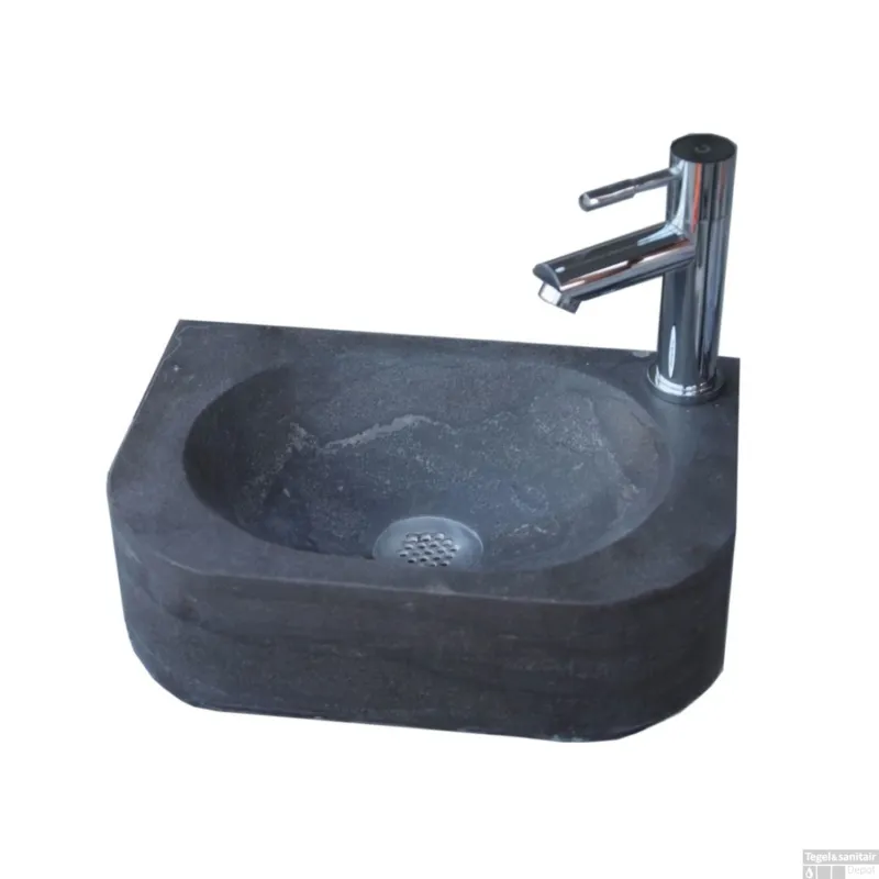 Actieprijs Natuursteen fontein Flow 35x24x10cm (kraangat rechts)