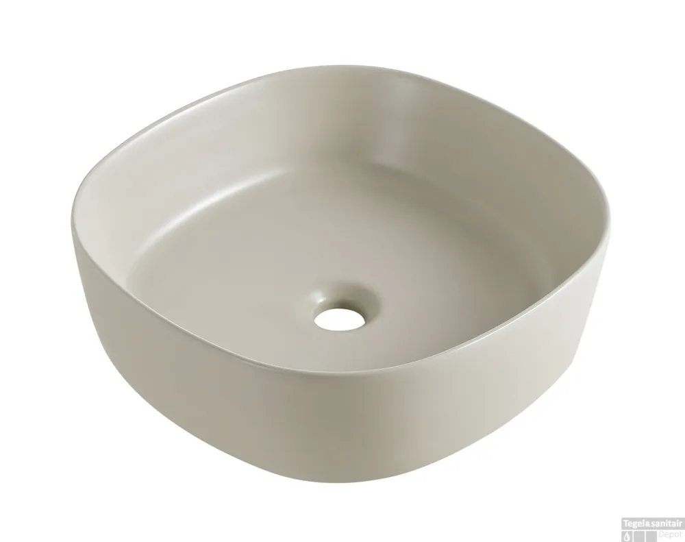 Waskom Wiesbaden Sofia Rond 44x44x13,5 cm Keramiek Beige Beste Prijs