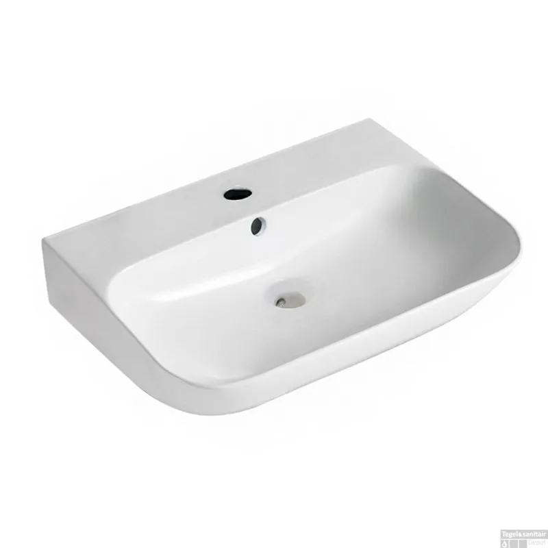 Wastafel Wiesbaden Finta 65.5 x 42 x 16.5 cm Keramiek Glans Wit Lage Kosten