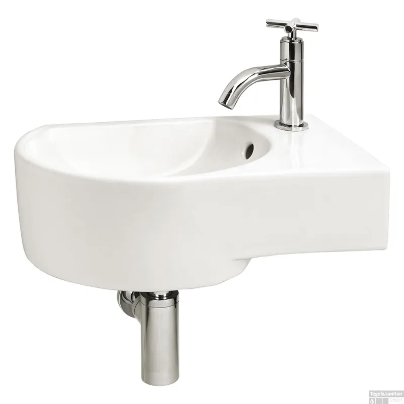 Fonteinset Differnz Appollo Rechts 14x27x41 cm Keramiek Wit (inclusief kraan sifon en afvoer) Exclusieve Aanbieding