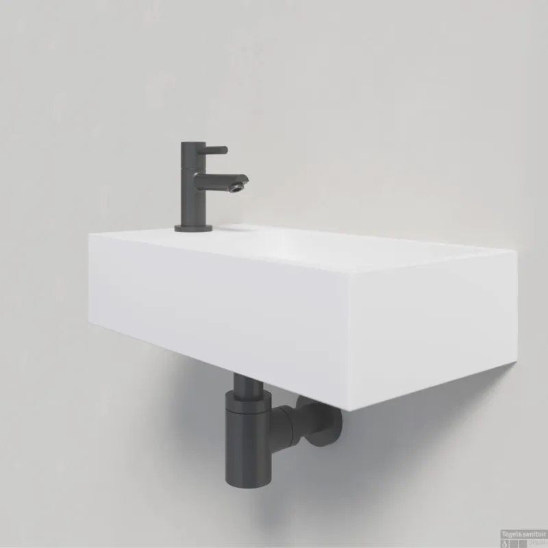 Fontein Wiesbaden Solid Surface 40x22x10 cm (Links) Voordeelprijs
