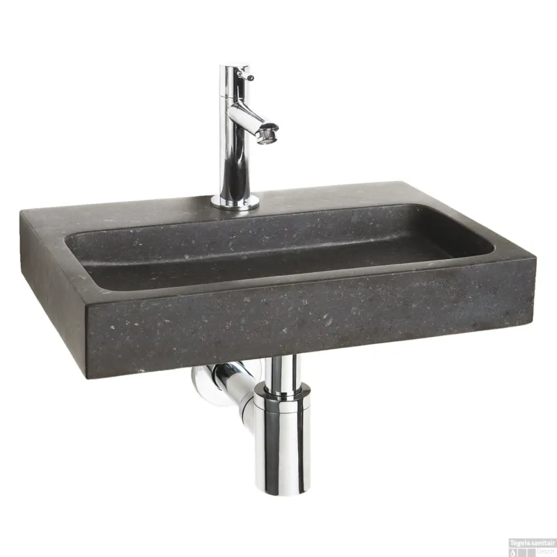 Betrouwbaar Fonteinset Differnz Flat Small 38x24x7 cm Bluestone Zwart