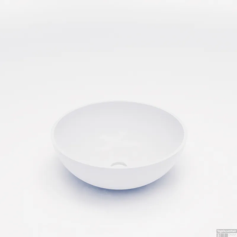 Koopje Waskom BWS Dorn 40X40X15cm Rond Solid Wit Glans
