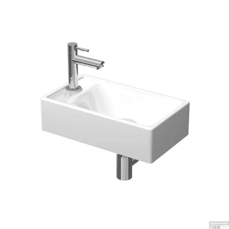 Direct Beschikbaar Fonteinpack Proline Porselein Glans Wit (kraangat links) Chroom