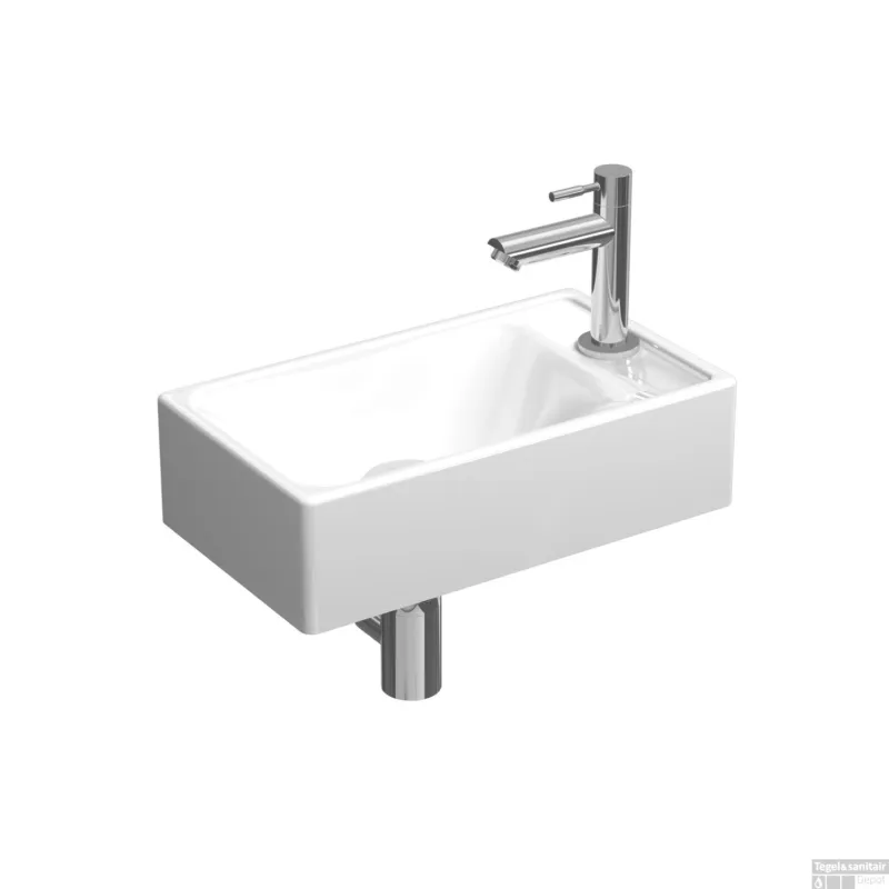 Favoriet Fonteinpack Proline Porselein Glans Wit (kraangat rechts) Chroom