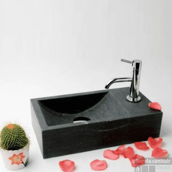 Flitsaanbieding FonteinPack Recto hardsteen rechts 40x22x10cm (Keuze uit 18 kranen)