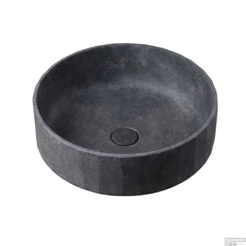 Waskom Ideavit Idea.Lixir 42x42x15 cm Rond Beton Donker Grijs Shop Nu