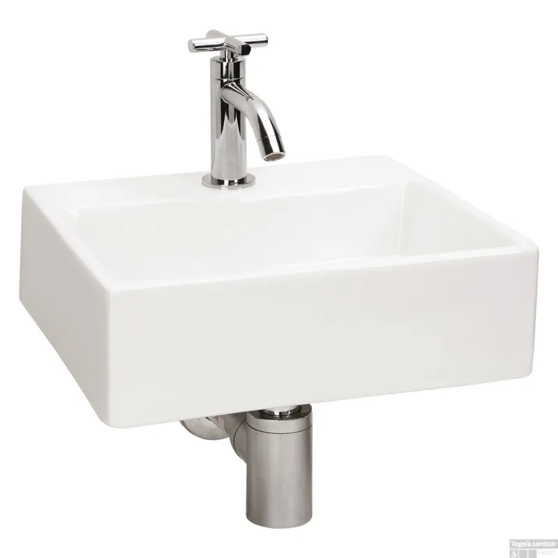 Fonteinset Differnz Argus 11.5x33x28.5 cm Keramiek Wit (inclusief kraan sifon en afvoer) Shop Nu