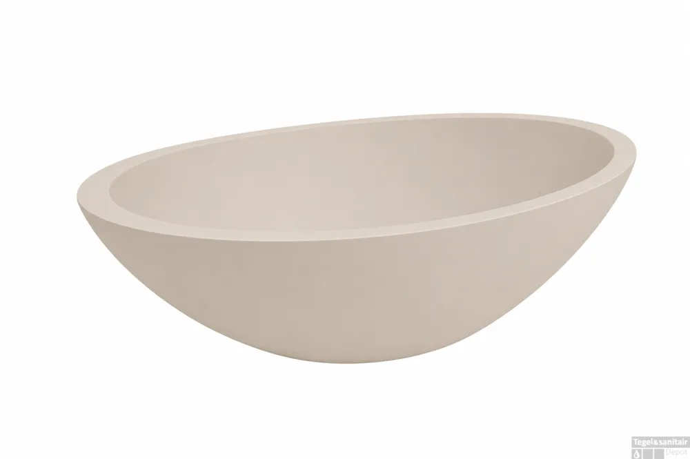 Gecertificeerd Waskom Kim Ovaal 59x35x11cm Solid Surface Beige