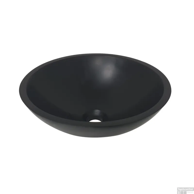Premium Opzetwaskom Wiesbaden Valerie Solid Surface 43x43x13 cm Mat Zwart