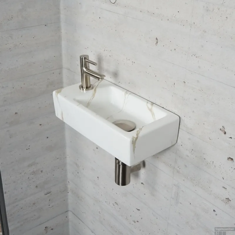 Koop Online Fonteinset Carrara Marmerlook Wiesbaden Color RVS (kraangat links)