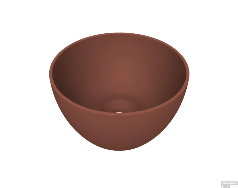 Arqua Opbouw Waskom Olivia Rond 22x22x12CM Mat Terracotta Express Levering