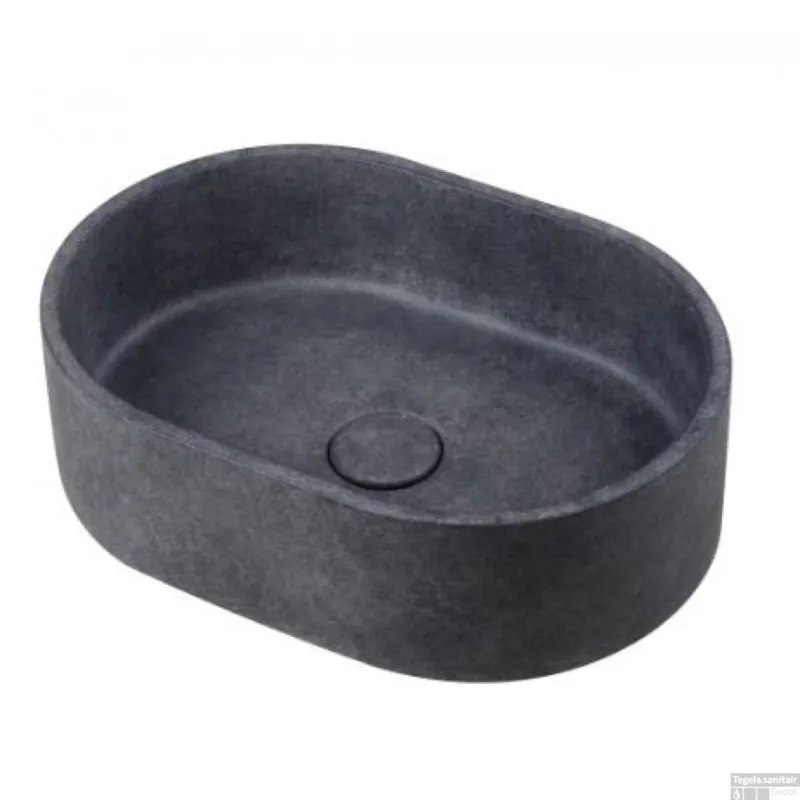 Waskom Ideavit Idea.Rock 40x28x12 cm Ovaal Beton Donker Grijs Veilige Betaling