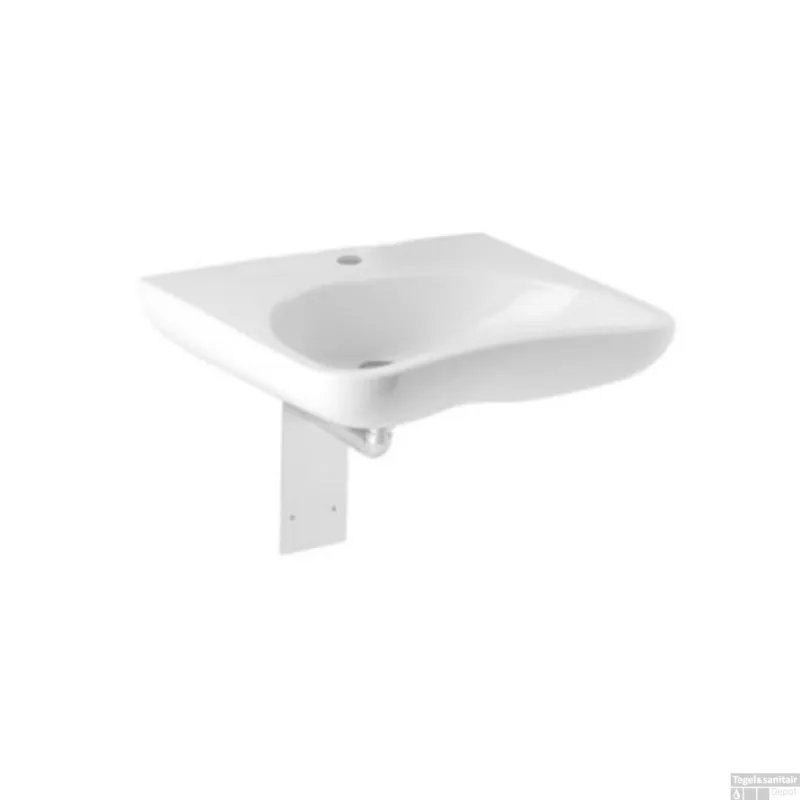 Direct Beschikbaar Rolstoelwastafel Brussel 64x55CM Met Kraangat Zonder Overloop Wit