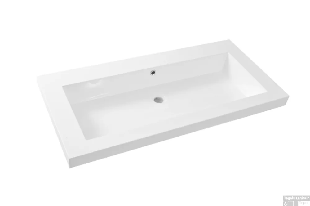 Wastafel Wiesbaden Vision 100x46 Wit (zonder kraangat) Weekendaanbieding