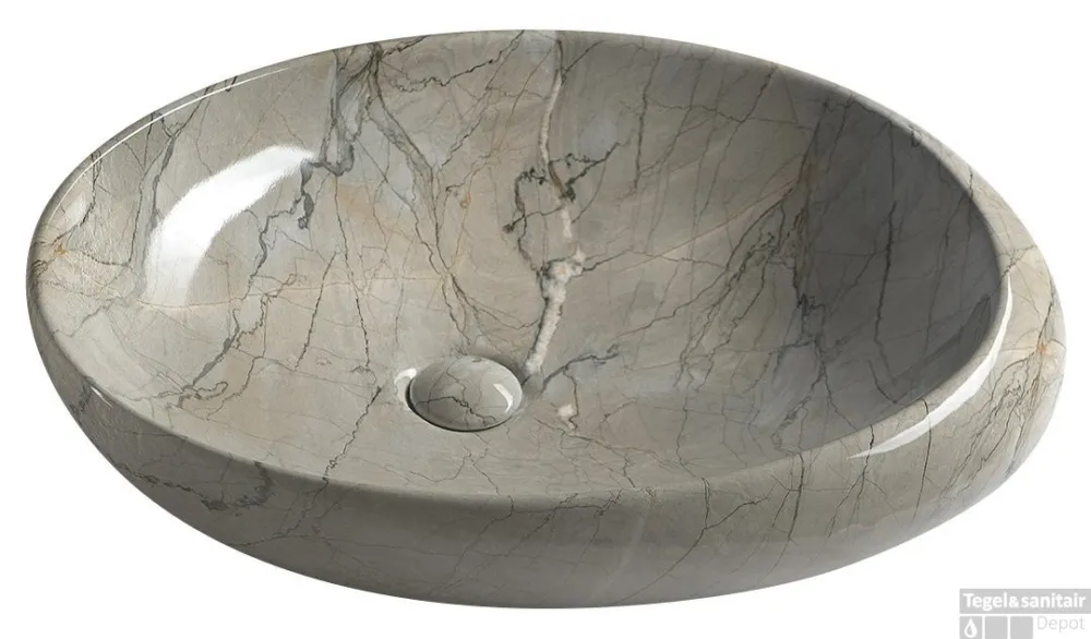 Keramische Opbouw Waskom Sapho Dalma 68x44 cm Grijs Lage Kosten