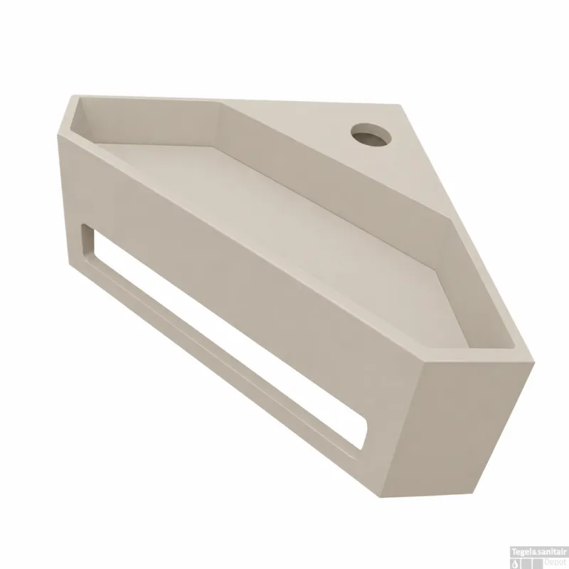 Hoekfontein Julia Driehoekig 35x35x16cm Solid Surface Beige Goedkoop