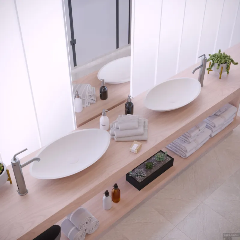 Opbouw Waskom Ideavit Solidjazz 60x35x9 cm Solid Surface Mat Wit Finale Uitverkoop