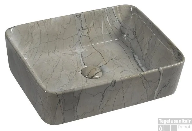 Keramische Opbouw Waskom Sapho Dalma 48x38 cm Grijs Voordeelprijs
