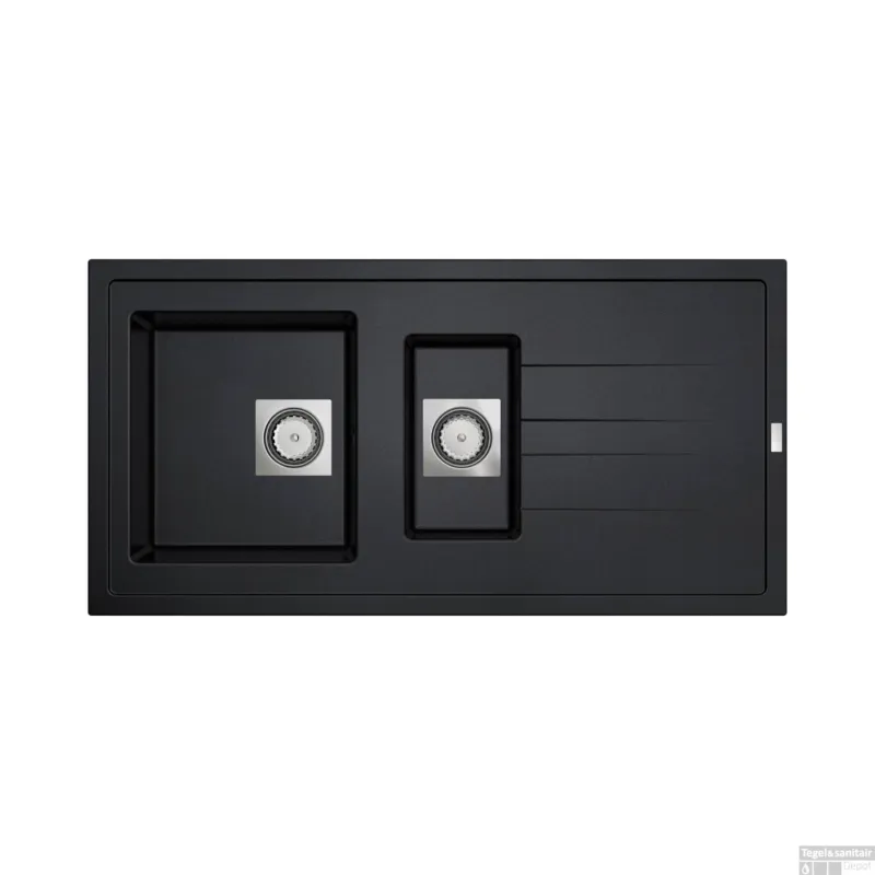 Beperkte Voorraad Inbouw Spoelbak Uitstortgootsteen Van Marcke Go Molto 98x50 cm Polyester Zwart