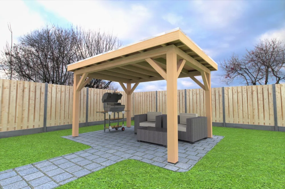 Superprijs Douglas Overkapping 400x300 cm / 4x3 m | Bouwpakket | Robuust - basis materiaalpakket 400 x 300 Geschaafde uitvoering
