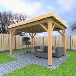 Douglas Overkapping 400x300 cm / 4x3 m | Bouwpakket | Robuust - Optie* Isolatie pakket Populair