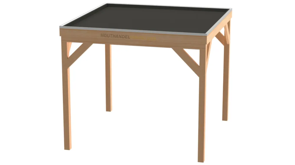 Rechtstreeks Van De Fabrikant Douglas Houten Overkapping Bouwpakket / Materiaalpakket 300x300cm (3x3 meter) - Achterwand Enkel Bekleed Zwart Gedompeld