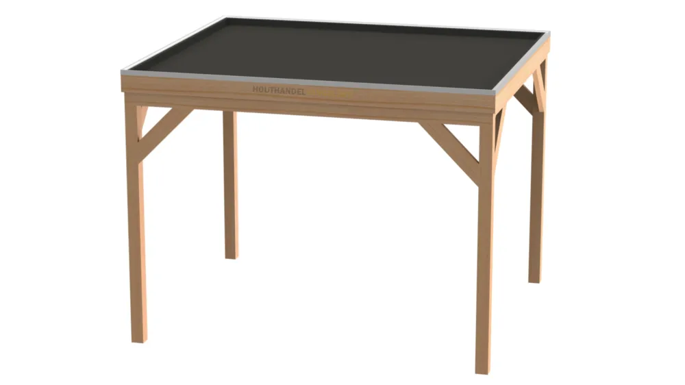 Douglas Houten Overkapping Bouwpakket / Materiaalpakket 350x350cm (3.5x3.5 meter) - Optie* 4 x Betonpoer taps grijs 150x150 mm Lage Prijs