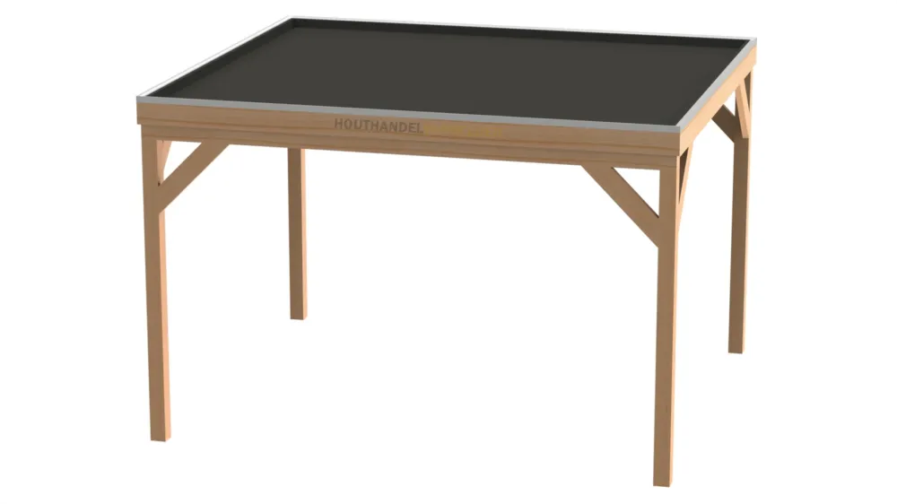 Douglas Houten Overkapping Bouwpakket / Materiaalpakket 400x350cm (4x3,5meter) - Achterwand Dubbel Bekleed Zwart Gedompeld Hoge Kwaliteit