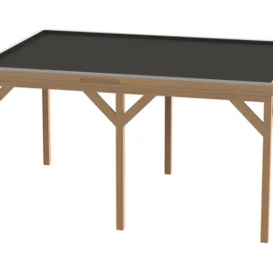 Douglas Houten Overkapping Bouwpakket / Materiaalpakket 500x350cm (5x3,5 meter) - Achterwand Enkel Bekleed Zwart Gespoten Voordeelprijs