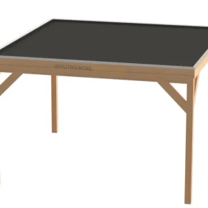 Douglas Houten Overkapping Bouwpakket / Materiaalpakket 400x400cm (4x4 meter) - Zijwand Enkel Bekleed Zwart Gespoten Merkproduct