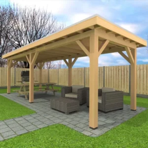 Bestseller Douglas Overkapping 800x350 cm / 8x3,5 m | Bouwpakket | Robuust - Basis materiaalpakket Robuust 800 x 350