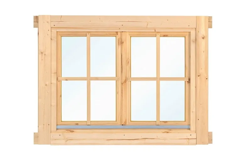 Speciale Aanbieding Dubbel vuren draai / kiepraam L6 met kozijn en roedes | B120xH92cm - Dubbel vuren draai / kiepraam L6