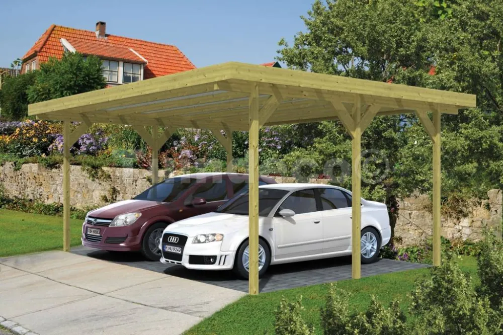 Dubbele Carport 600x500cm (6x5m) - Dubbele carport| Inclusief dakbedekking Merkproduct