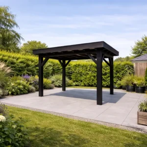Favoriet Douglas Overkapping 400x250 cm / 4x2,5 m Materialenpakket | Robuust | Zwart Geïmpregneerd - Optie* Isolatie pakket
