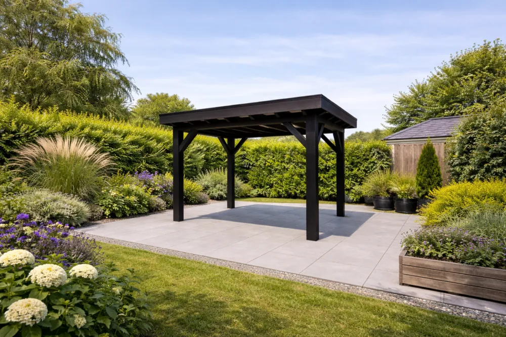 Favoriet Douglas Overkapping 400x250 cm / 4x2,5 m Materialenpakket | Robuust | Zwart Geïmpregneerd - Optie* Isolatie pakket